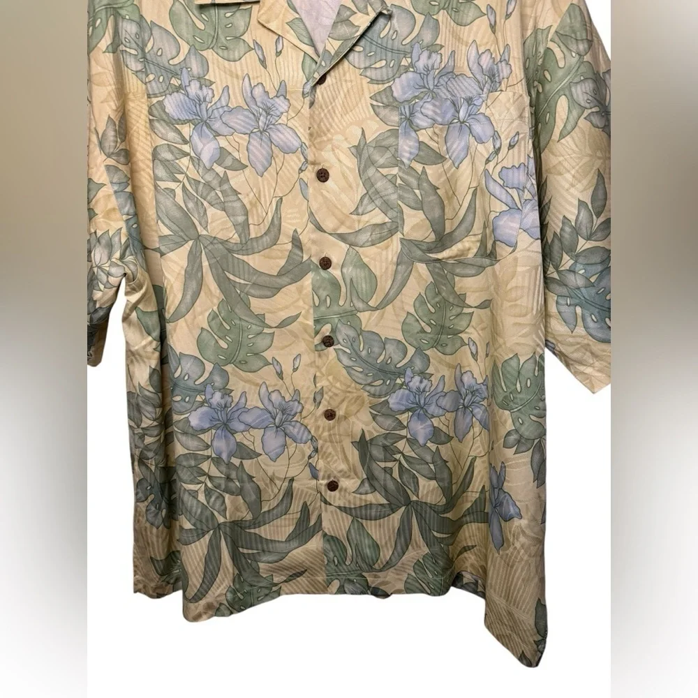 Tommy Bahama Floral Hawaiian Print Silk Camp Shirt Size XXL